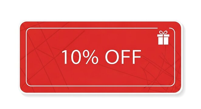Special Offer: A vibrant red banner displays a tempting 10% off promotion, accompanied by a gift icon, inviting customers to seize a fantastic deal. 