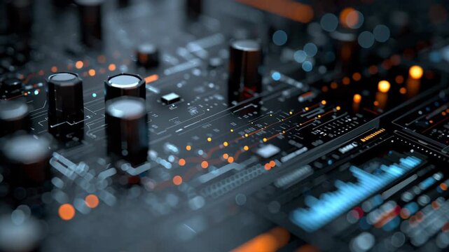 Macro shot of AI neural graph adjusting battery efficiency parameters in real time, soft tech industrial tone, ai optimized energy storage