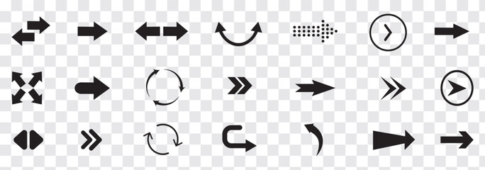 Obraz premium Arrows big black set icons, arrow icon, modern simple arrows, arrow vector collection cursor. Eps 10.