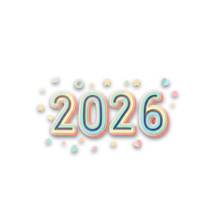 New Year 2026 Text PNG – Modern Greeting Design with Transparent Background