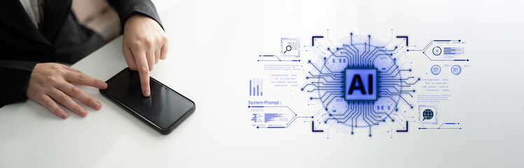 A futuristic AI core processor and system analytics dashboard. This concept highlights the raw processing power of AI for deep data analysis, system diagnostics, and global network monitoring. Fermion