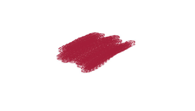 Red crayon texture brush stroke with hand-drawn abstract style. Vibrant scribble effect creates artistic, creative backgrounds and natural design accents.