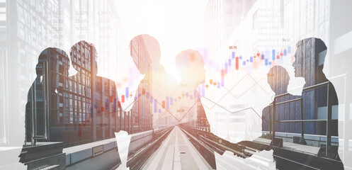 Candlestick chart visualizing financial market trends, investment patterns, price fluctuations, and...