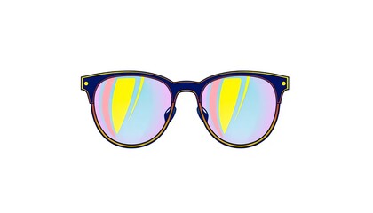 Sleek, minimalist line art glasses design on white background,   eyewear design,  art