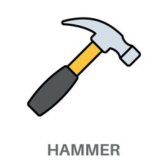 Hammer Simple Style Flat Design Vector 