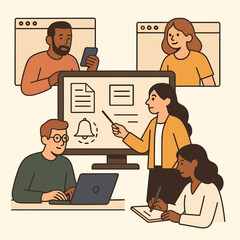 Collaborative Team Communication and Digital Workflow for Business Efficiency