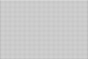 Seamless grid pattern: subtle halftone design featuring repeated small hatch crosses and tiny elements. Abstract geometric texture with faded black and white rectangle prints. Vector illustration. © Hello 