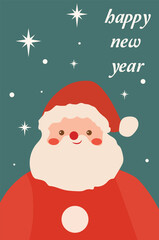 Santa Claus Vector Illustration for Happy New Year Card