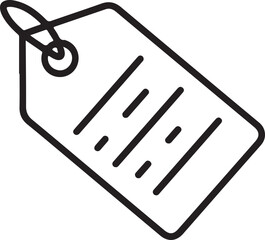 Simple hand drawn price tag icon with lines for text