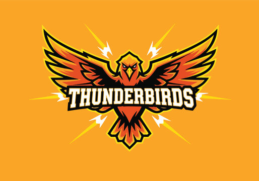 Dynamic thunderbird mascot logo design for gaming teams - Gaming logo - Gaming Mascot - esport mascot vector illustration