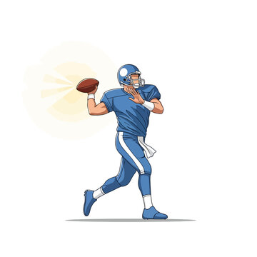 Quarterback Throw Vector American Football Energy