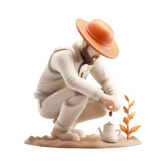 Farmer 3d style on transparent background
