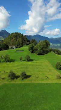 Switzerland nature countryside Lake Lauerz aerial drone Swiss Alpine highlands