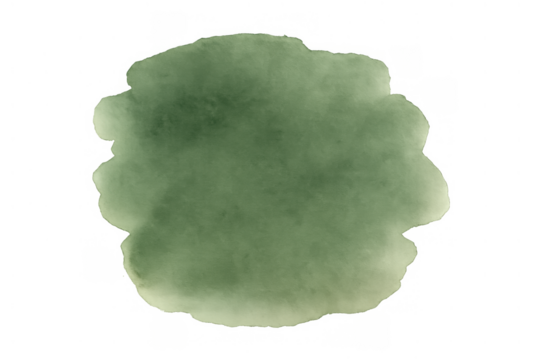 Green watercolor blot with abstract texture. Artistic stain element with transparent background, design resource - Powered by Adobe