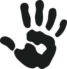 Black Handprint Vector Graphic On White Background 1