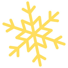 Simple Golden Yellow Snowflake Icon
