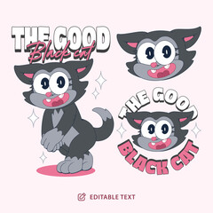 The Good Black Cat Vintage Cartoon Character Halloween