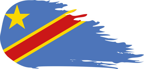 democratic republic of congo comet flag fly, grunge brush vector