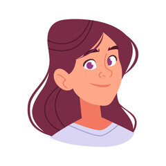 Casual Young Woman Flat Design Vector Avatar