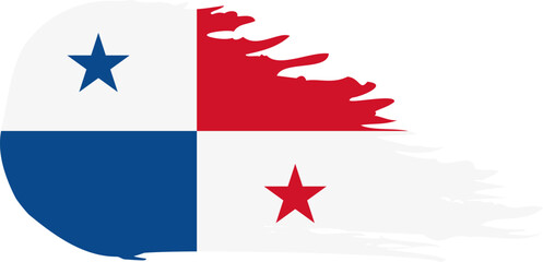 panama comet flag fly, grunge brush vector