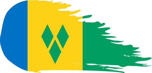 saint vincent and grenadines comet flag fly, grunge brush vector