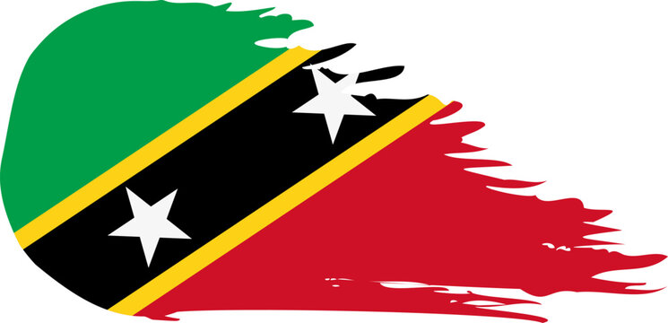 saint kitts and nevis comet flag fly, grunge brush vector