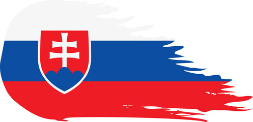 Fototapeta premium slovakia comet flag fly, grunge brush vector