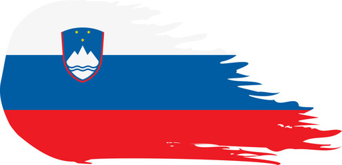 slovenia comet flag fly, grunge brush vector