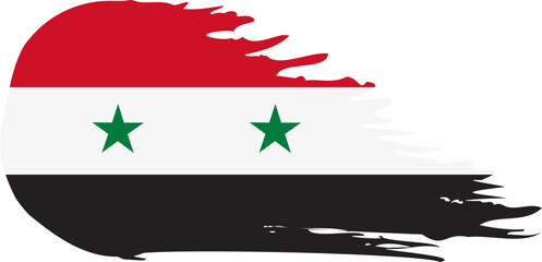 syrian arab republic comet flag fly, grunge brush vector