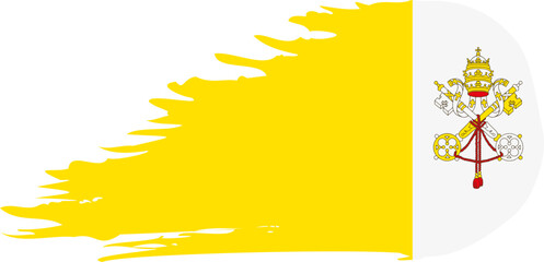 vatican comet flag fly, grunge brush vector