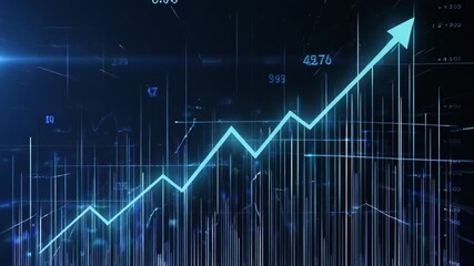 Dynamic stock market trend line showing growth and analysis through digital graphics for financial visualization. - Powered by Adobe