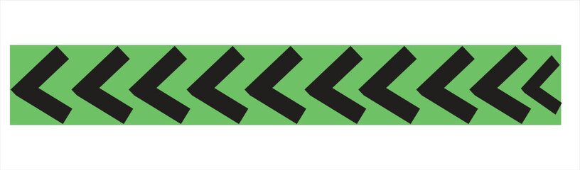 Black chevron arrow pattern on green background — modern geometric direction stripes, seamless vertical line design for textile, wallpaper, road marking, or graphic illustration