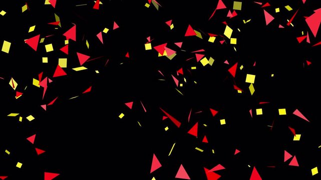 Confetti particles background animation, colorful confetti explosions with alpha channel.