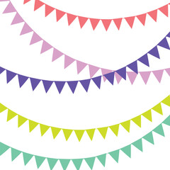 Festive Pennant Parade Colorful Banners in Curved Harmony