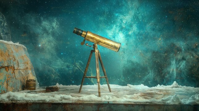 Exploring the Night Sky: A Legendary Christmas Encounter with Santa Claus and His Telescope