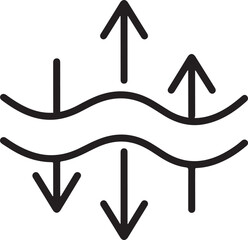 Abstract symbol representing upward and downward movement and flow