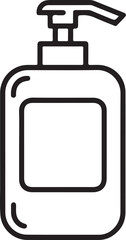 Simple outline drawing of a liquid soap dispenser bottle