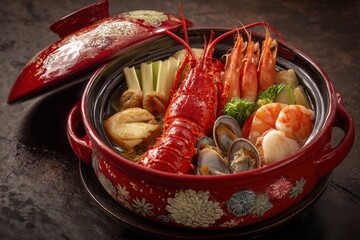Delicious seafood feast japanese cuisine food photography elegant presentation close-up culinary experience