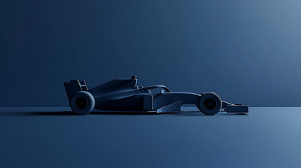 Sleek, aerodynamic lines define this race car model, presented in a monochromatic blue setting for a clean, modern aesthetic. Speed and design meet, perfectly balanced.