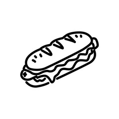 sandwich icon vector, line style icon