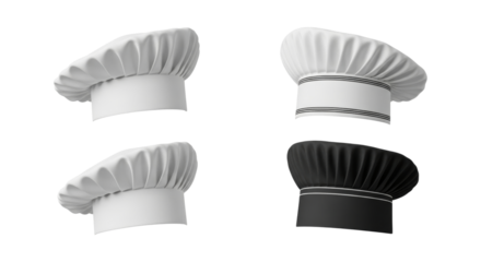 Culinary Caps: A set of Chef Hats in a Black and White Palette