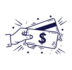 Fototapeta premium Hand holding a credit card with a dollar sign representing finance and payment options