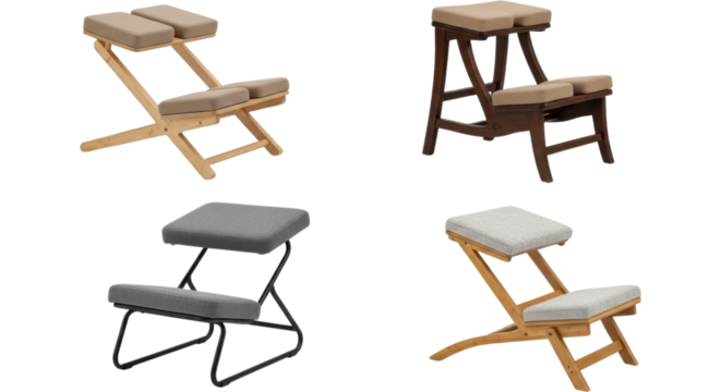 Collection of ergonomic kneeling chairs for posture correction and support