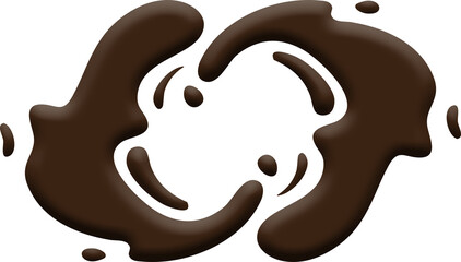 Abstract Brown Shapes Forming a Symmetrical Flowing Artistic Design