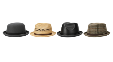 Diverse collection featuring fashionable hats for personal style expressions