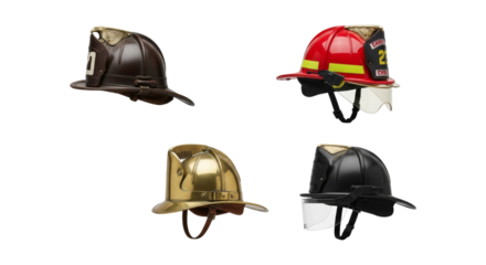 Collection of Firefighter Helmets displaying Different Styles and Colors