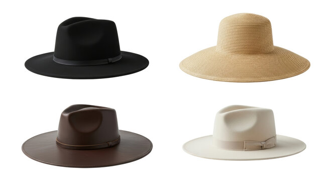 Elegant assortment of stylish hats in varying colors and materials on display