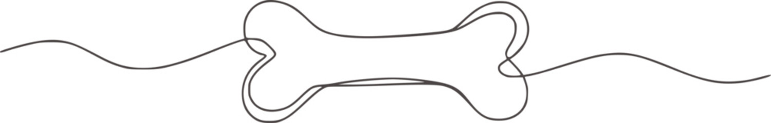 Minimalist dog bone line drawing vector © Mahin
