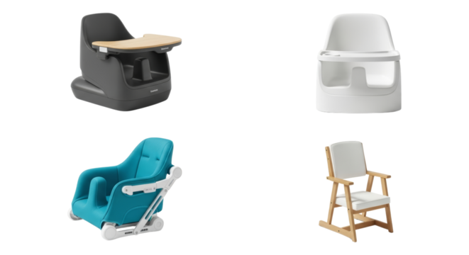 Diverse baby seating options showcasing modern design and functionality