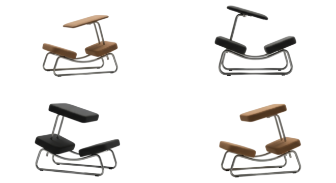 Modern ergonomic kneeling chairs, variations in color, for office or home furniture